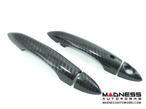 Alfa Romeo Giulia Exterior Door Handle Cover Set - Carbon Fiber - White Candy